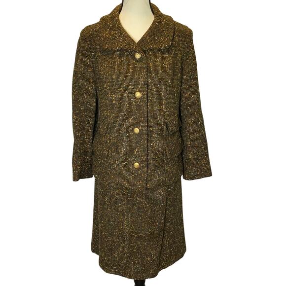 Vintage 1960s 60s Pendleton Wool Tweed Suit Two Piece Jacket and Skirt Size XS - Picture 1 of 16